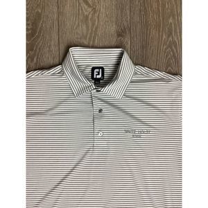 Footjoy Gray Stripe Men’s L Polo‎ Short Sleeve Active Golf Collared